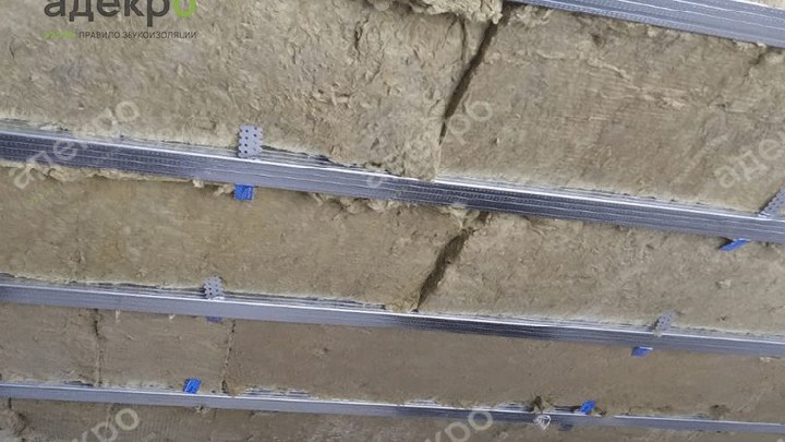 Крепление жёстких звукоизоляционных панелей УниПлит поверх слоя ШиберАкустик, подготовка под ГКЛ