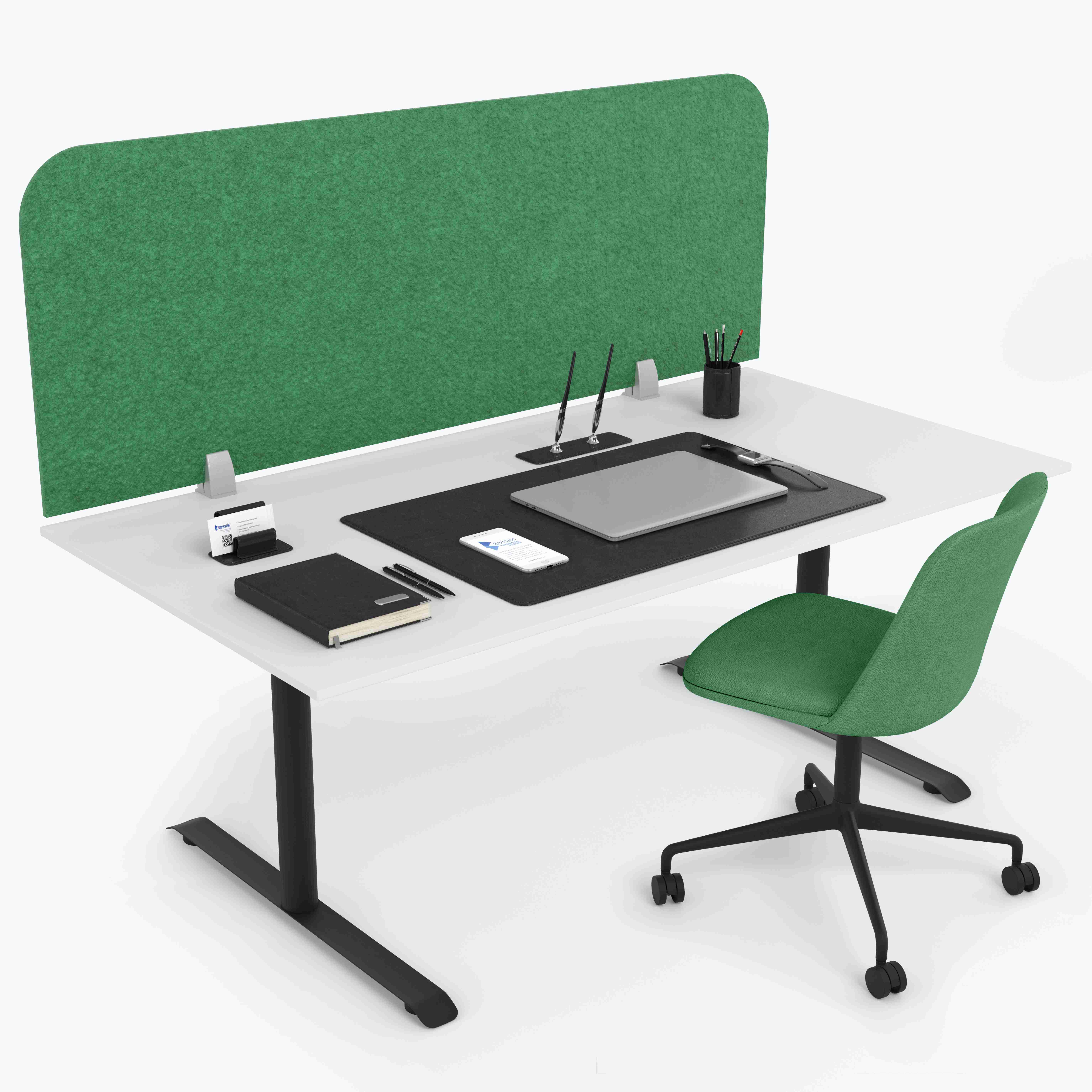 Акустическая панель  Виридис Фелт Экран для стола Нефрит (1600х500х9 мм)