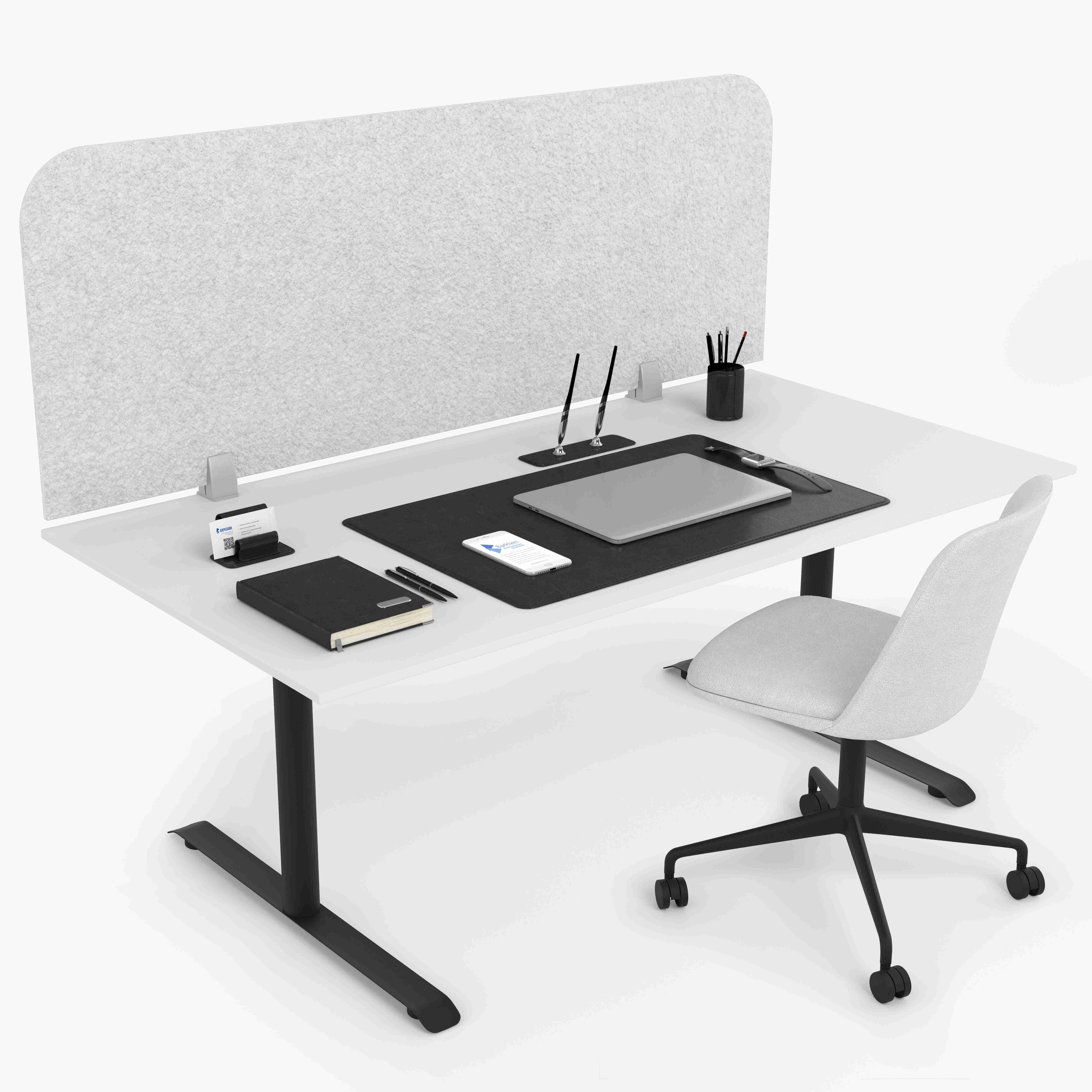 Акустическая панель Виридис Фелт Экран для стола Белый(1400х350х9 мм)