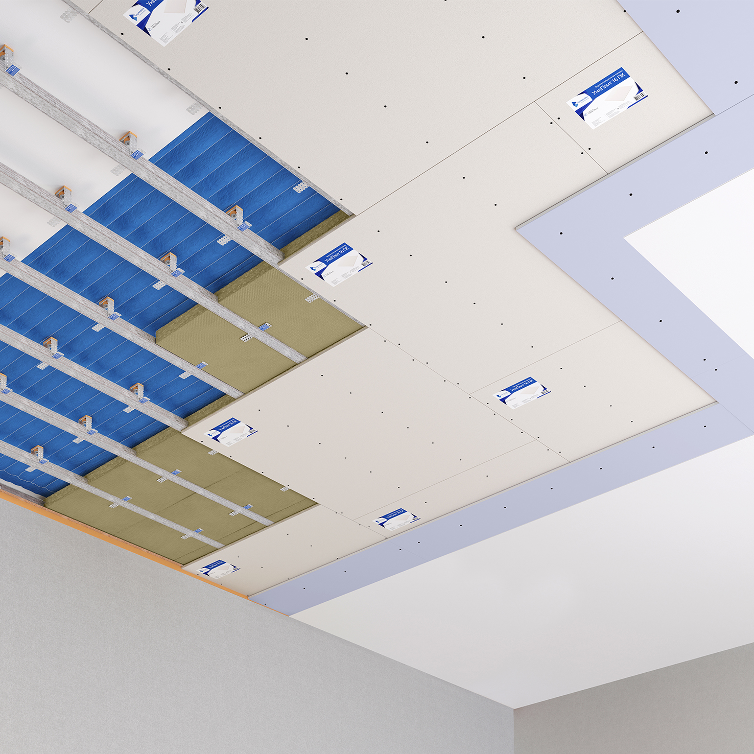 Каркасная система звукоизоляции потолка «Барклайн Базовая Плюс»