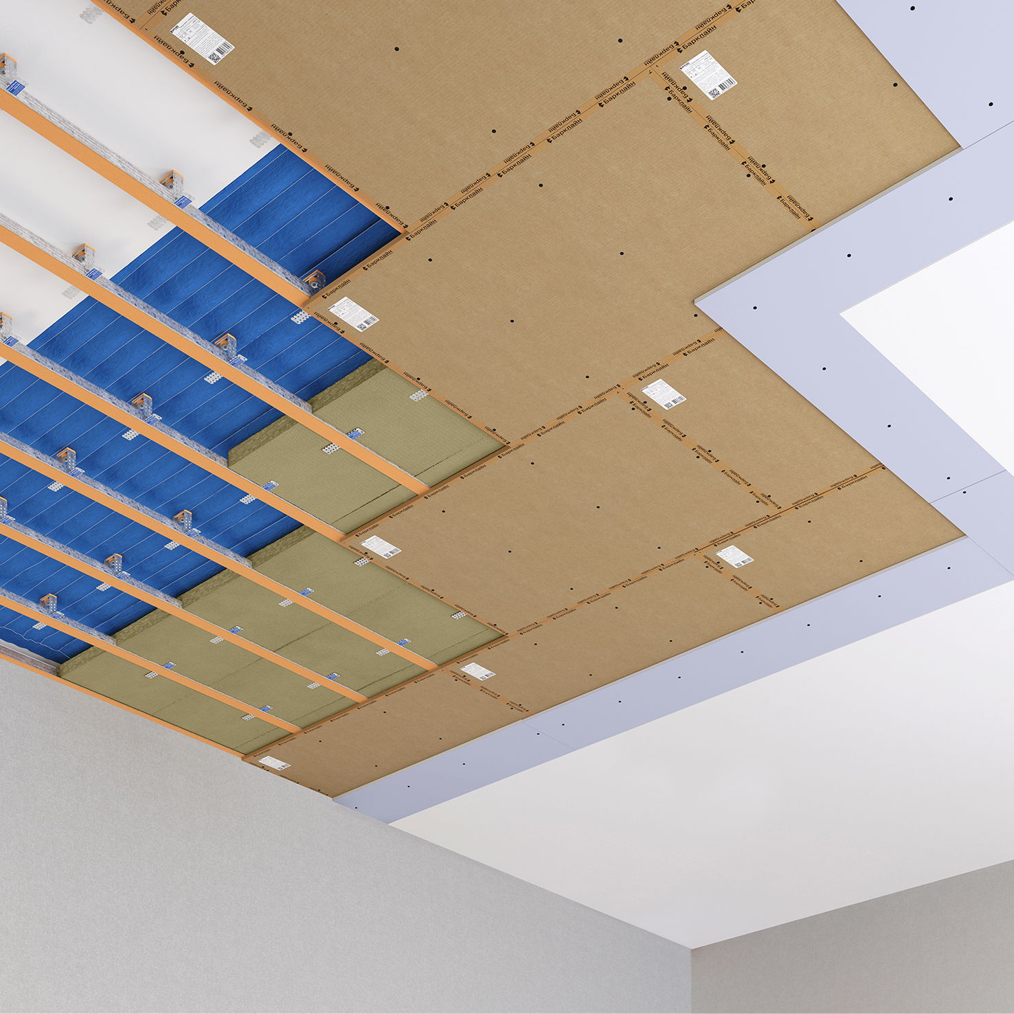 Каркасная система звукоизоляции потолка «Барклайн Базовая Кварц Плюс»