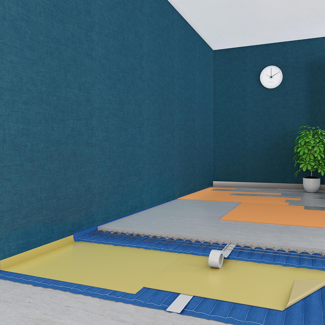 Система звукоизоляции пола (плавающая стяжка) «Барклайн ШиберАкустик Плюс Мембрана 4К»