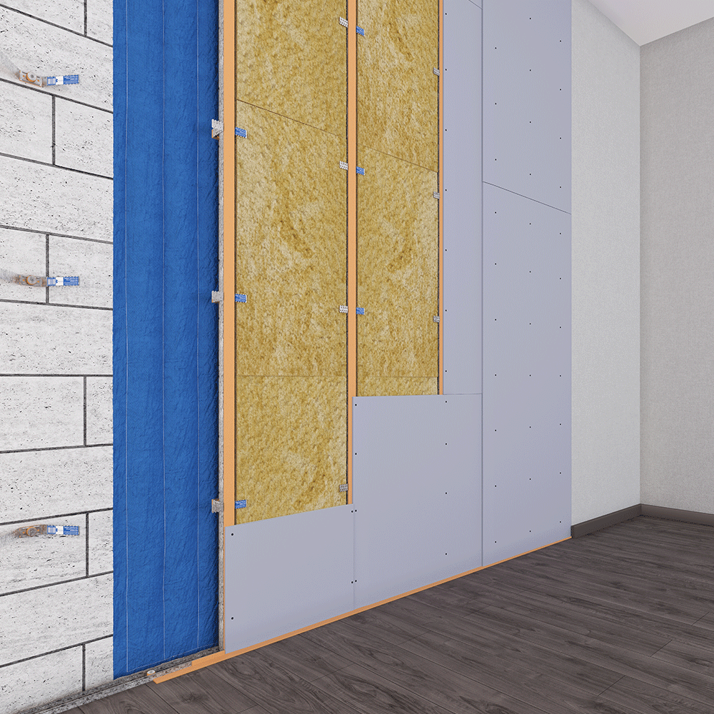 Каркасная система звукоизоляции стен «Барклайн Барьер Плюс»