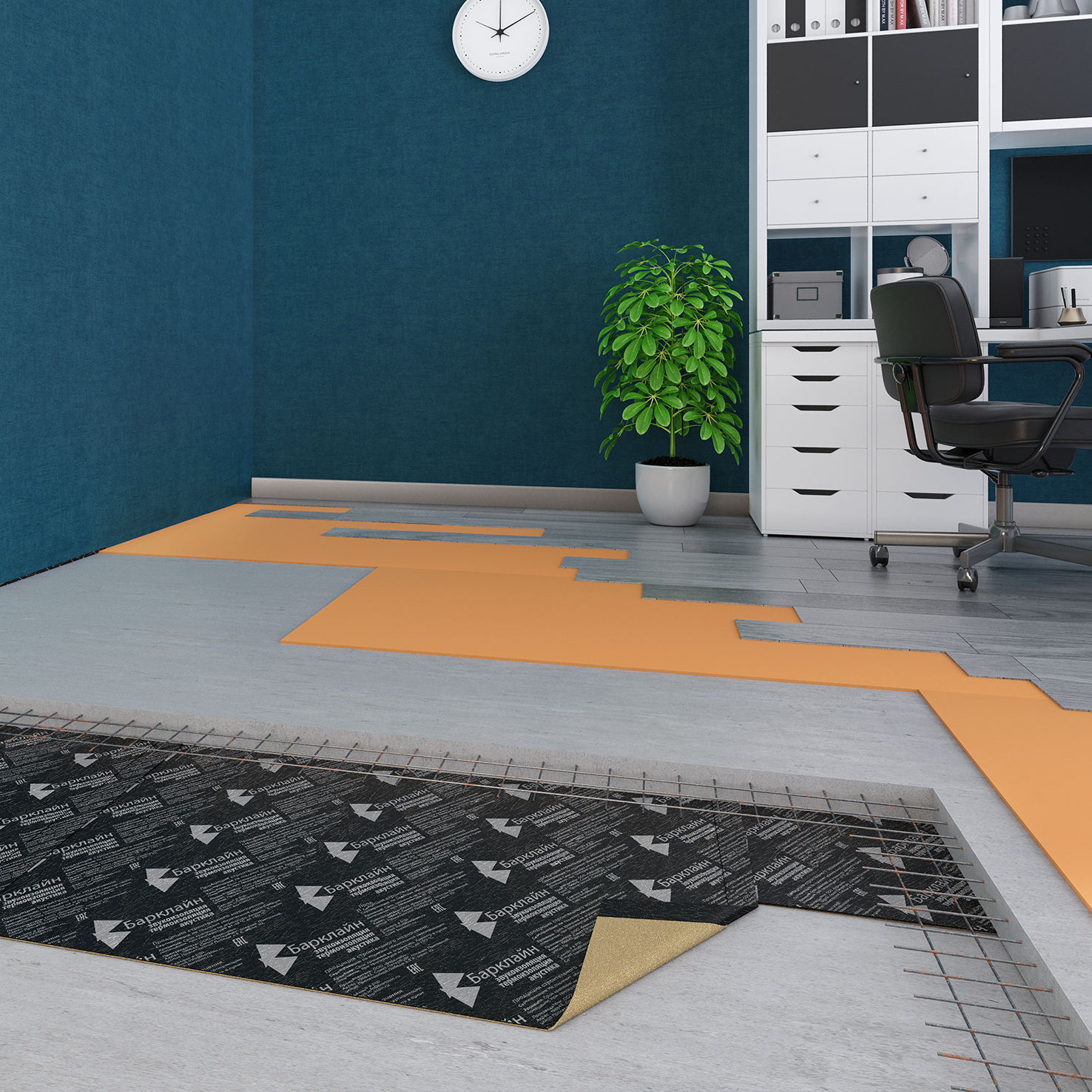 Система звукоизоляции пола (плавающая стяжка) «ВиброСорб Эласт Гидро»